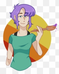 Purple Hair Holding - Fictional Character png
