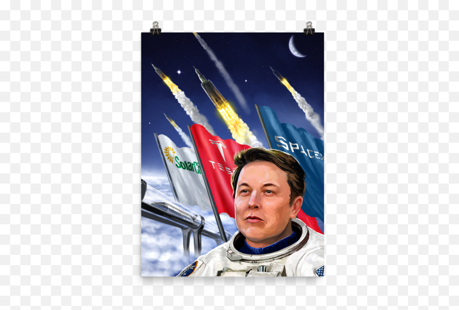 Download Hd Elon Musk Poster Space X Tesla Solar City - Rocket Png,Elon Musk Png