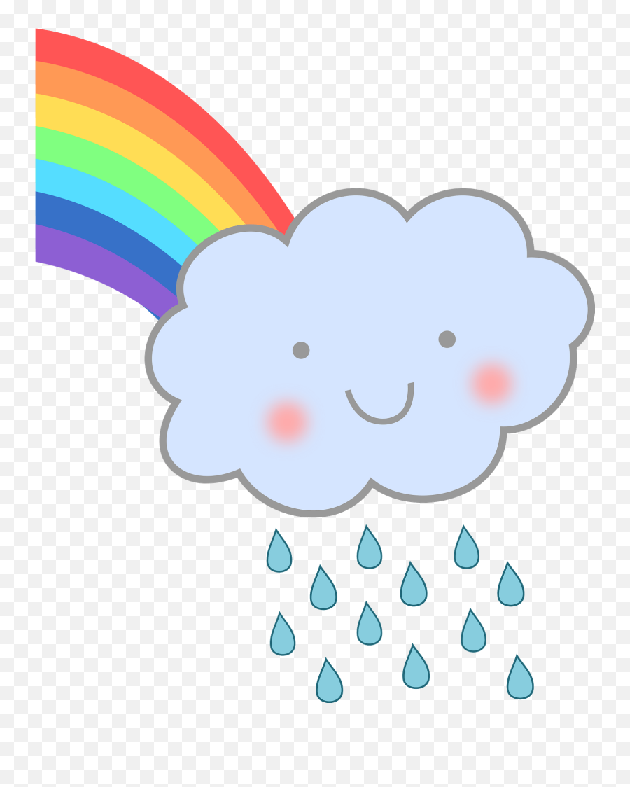 Cute Rain Cloud With Rainbow Clipart Free Download - Rain Clouds Clipart Png,Transparent Cloud