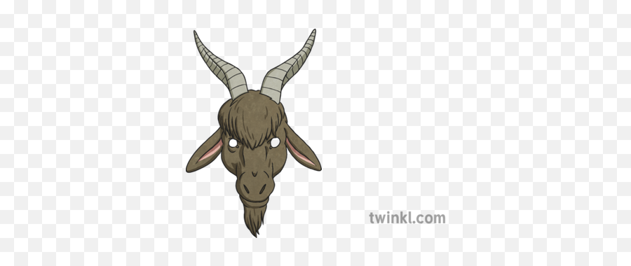 Big Billy Goat Mask 3 Illustration - Mascara De Macho Cabrio Png,Goat Horns Png