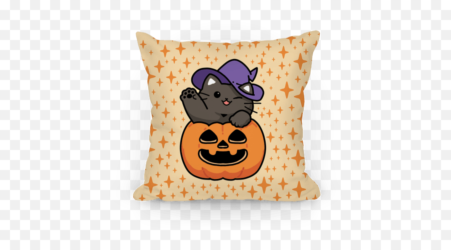 Cute Halloween Cat Pillows Lookhuman - Decorative Png,Halloween Cat Png