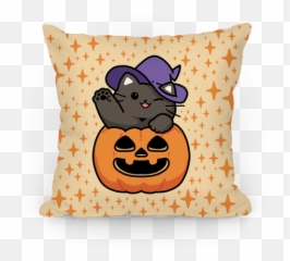 Cute Halloween Cat Pillows Lookhuman - Decorative Png,Halloween Cat Png