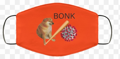 Doge Bonk Virus Mask Meme Face - Face Mask Christmas Design Png,Doge Face Png