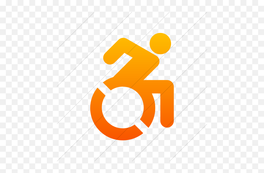 Iconsetc Simple Orange Gradient Foundation 3 Wheelchair Icon - Wheelchair Png,Wheelchair Icon