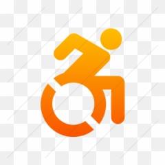 Iconsetc Simple Orange Gradient Foundation 3 Wheelchair Icon - Wheelchair png
