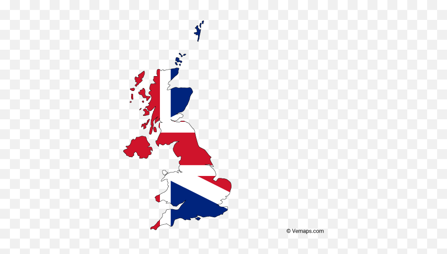 Flag Map Of United Kingdom Vector 1528683 - Png Uk Population By Region,Uk Flag Png