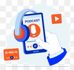 Premium Podcast Illustration Pack From People Illustrations - Flat Design png
