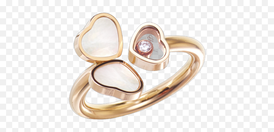 Happy Hearts Wings Ring Rose Gold Diamond Mother - Ofpearl Chopard Happy Hearts Wings Png,Gold Wings Png