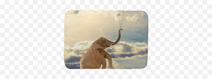Bath Mat Elephant Flying With Balloon - Pixersus Funny Thursday Thursday Quotes Png,Elephant Tusk Icon