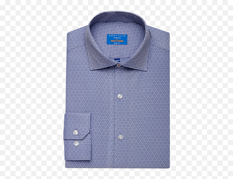 Perry Ellis Premium Blue Dobby Diamond Grid Tech Dress Shirt - Long ...