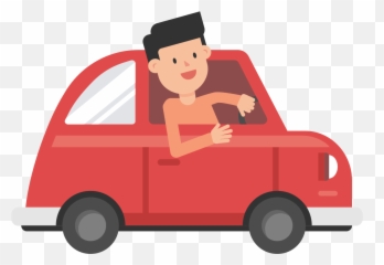 Driver Vector Car Transparent - Driving A Cartoon png