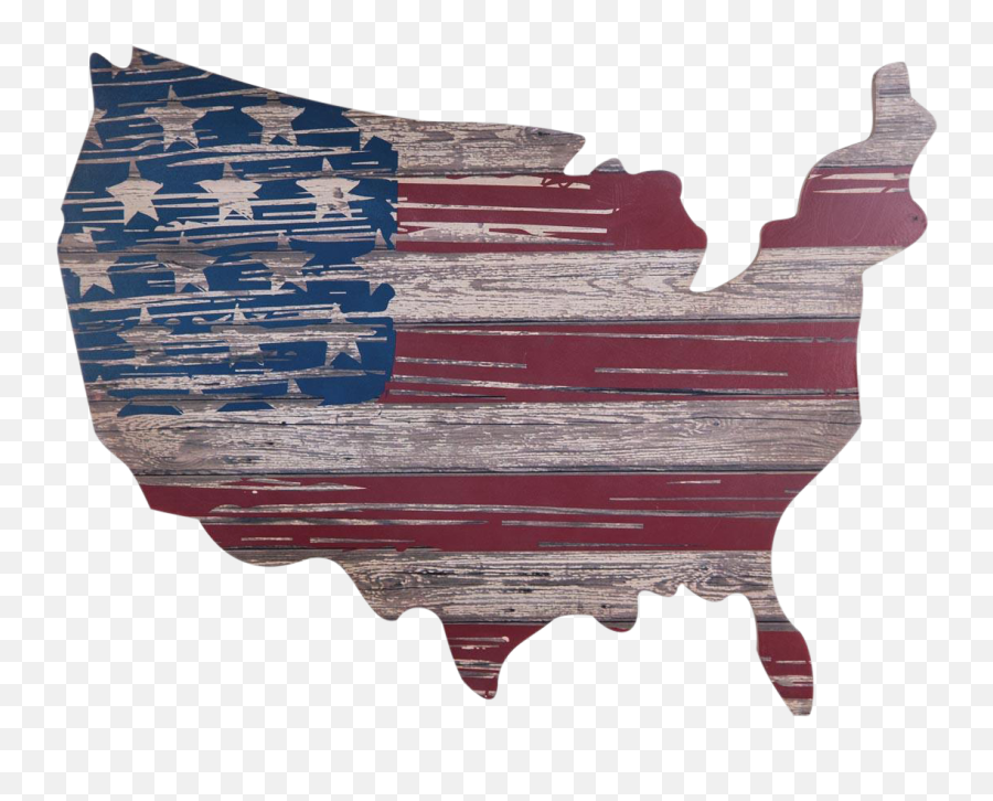 Rustic Wood American Flag Wall Art - Test Market Map Png,Distressed American Flag Png