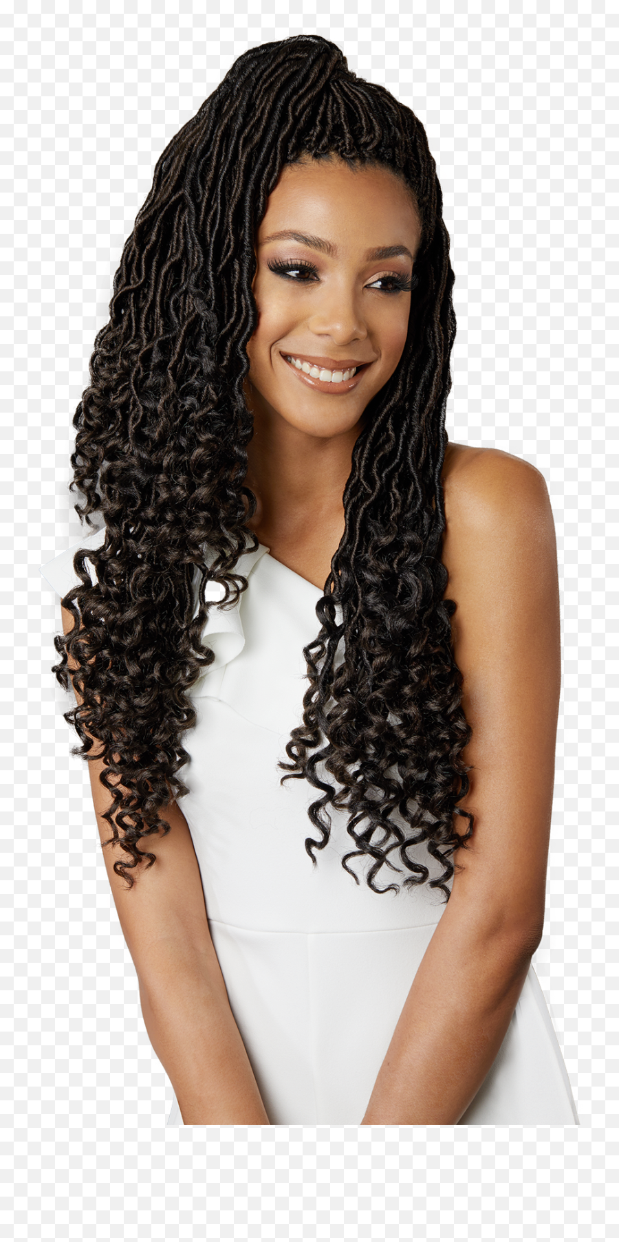 Download Bobbi Boss Goddess Locs 18 - Bobbi Boss Nu Locs Impression Syn Long Finger Roll Png,Braids Png