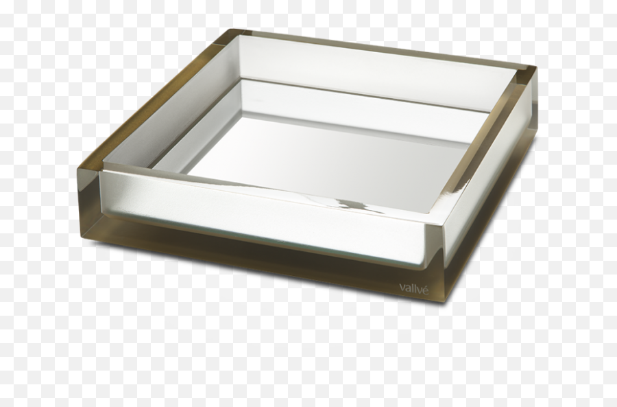 Download Gold Square Medium Tray With Mirror - Tray With Wood Png,Gold Square Png