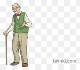 Old Man People Pensioner Walking Stick Ks2 Illustration - Twinkl Person With png