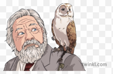 Gerald Durrell With Barn Owl Animal Conservation Madagascar - Illustration Png,Barn Owl Png