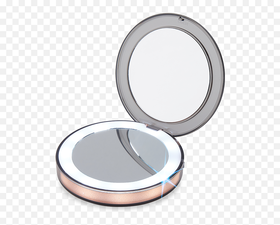 Portable Compact Mini Mirror With Lights Rechargeable - Portable Makeup Mirror Png,Mirror Png