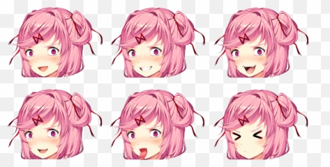 Natsuki Head Sprite Edits Now With Transparently - Album Ddlc Lewd Sprite png