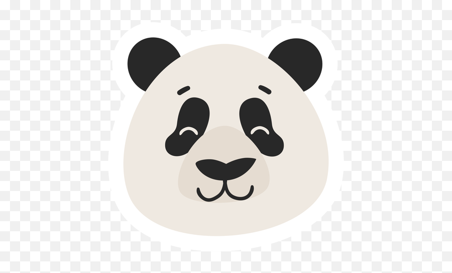 Panda Head Spot Muzzle Flat Sticker - Panda Head Transparent Png,Panda Png