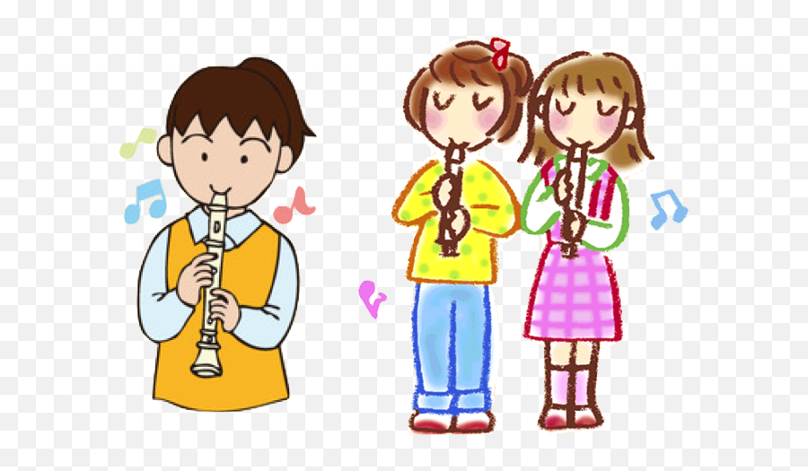 Class - Children Playing Recorders Clipart Png,Recorder Transparent Background