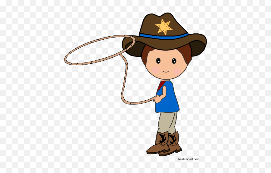 Western Cowboy Cowgirl Free Clip Art - Clip Art Cowboy Lasso Rope Png,Cowboy Rope Png