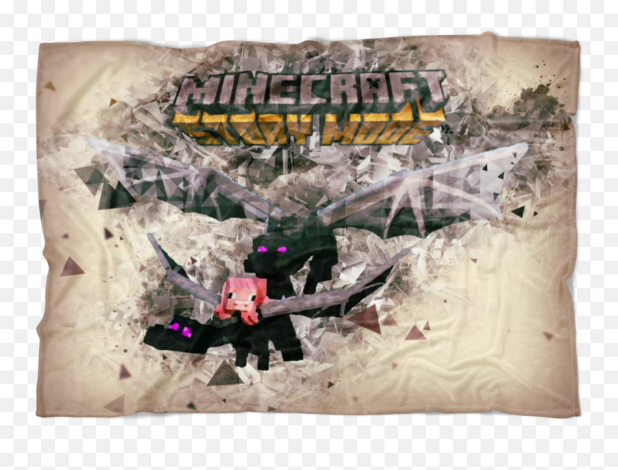 Minecraft Fleece Blanket Ender Dragon Black Ls0708 - Poster Png,Ender Dragon Png