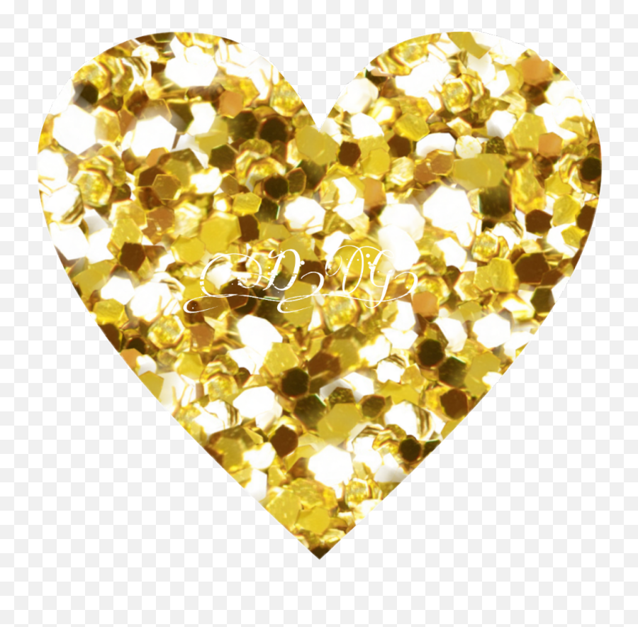 Download Goldheart Sticker - Heart Full Size Png Image Glitter Gold Heart Clipart Png,Gold Heart Png
