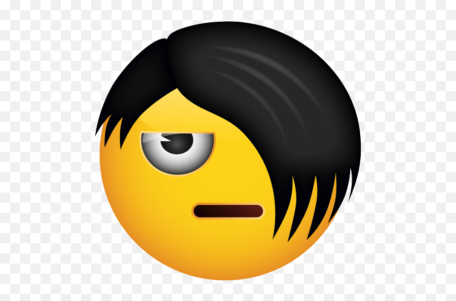 Emo Png - Emoji With Hair,Emo Png
