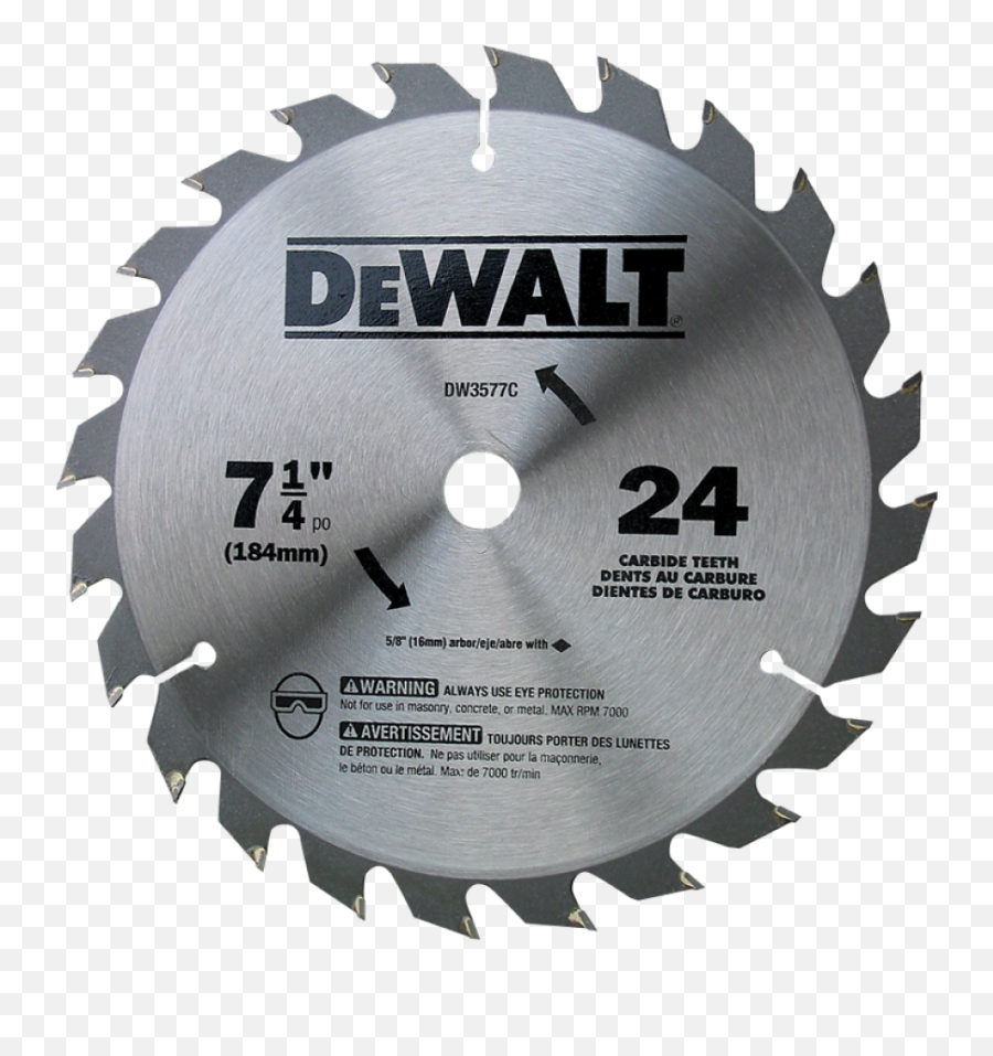 7 - 14 24 Teeth Saw Blade Dewalt 08007024 Woodworking Dewalt Blade Png,Saw Blade Png