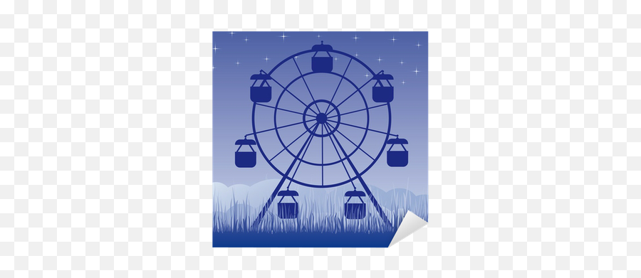 Sticker Ferris Wheel Vector Illustration Amusement Park Cartoon - Pixersus Amusement Park Ferris Wheel Cartoon Png,Ferris Wheel Icon