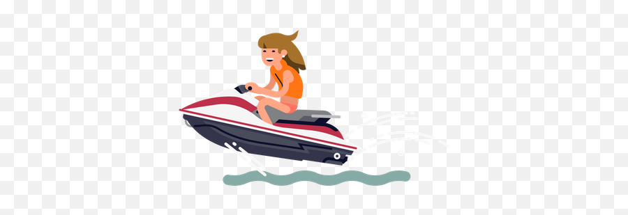 Best Premium Girl Riding Jet - Ski Illustration Download In Jet Ski Png,Jet Ski Icon