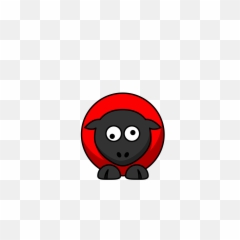 Sheep - Red On Black Googly Eyes Clip Art at Clker Cartoon Buffalo png