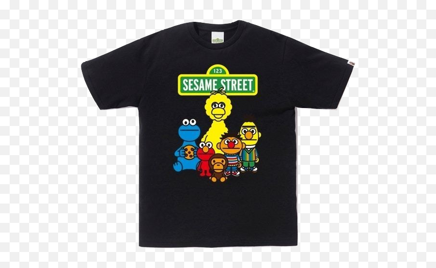 A Bathing Ape X Sesame Street Characters Tee 1 - Black Thing 1 And Thing 2 Teacher Shirts Png,Sesame Street Characters Png