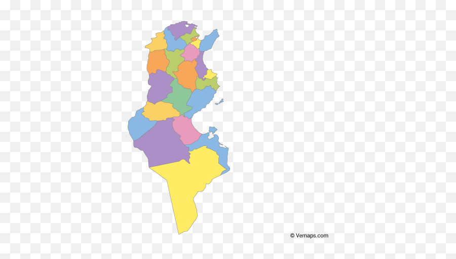 Map Of Tunisia With Governorates - Tunisia Map Png,Vectorise Png