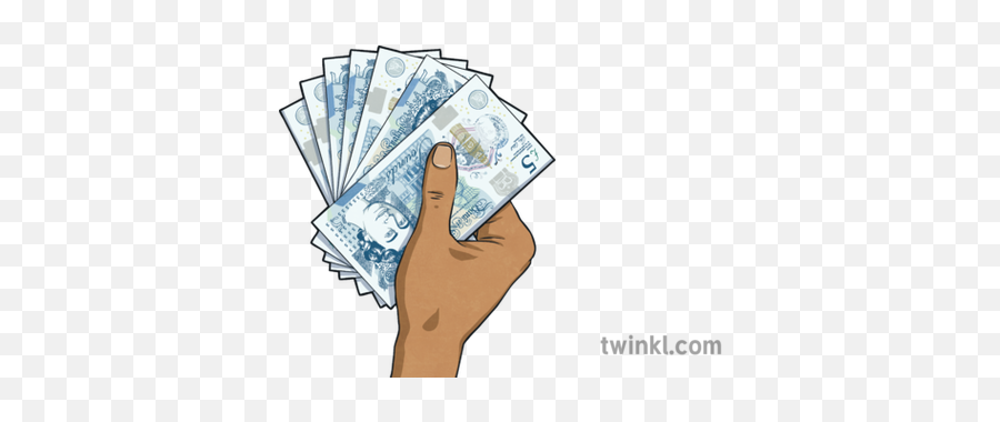Hand Holding Wad Of Cash Illustration - Twinkl Fajo Billetes Para Colorear Png,Hand With Money Png