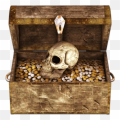 Treasure Chest With Skull Transparent - png