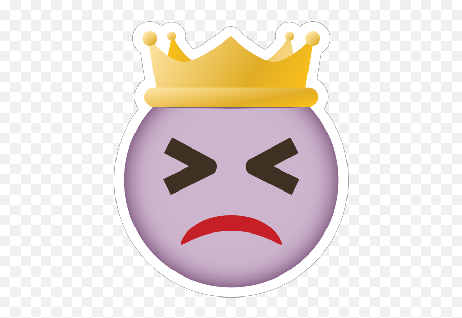 Phone Emoji Sticker Crown Purple Face - Clip Art Png,Purple Emoji Png