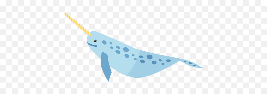Narwhal Tusk Tail Flipper Flat - Narwhal Transparent Png,Narwhal Png