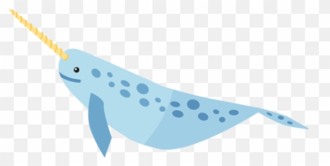 Narwhal Tusk Tail Flipper Flat - Narwhal Transparent Png,Narwhal Png