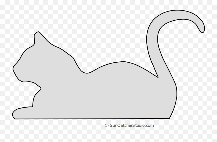 Download Cat Lying Down Silhouette Pattern Stencil - Lying Down Cat