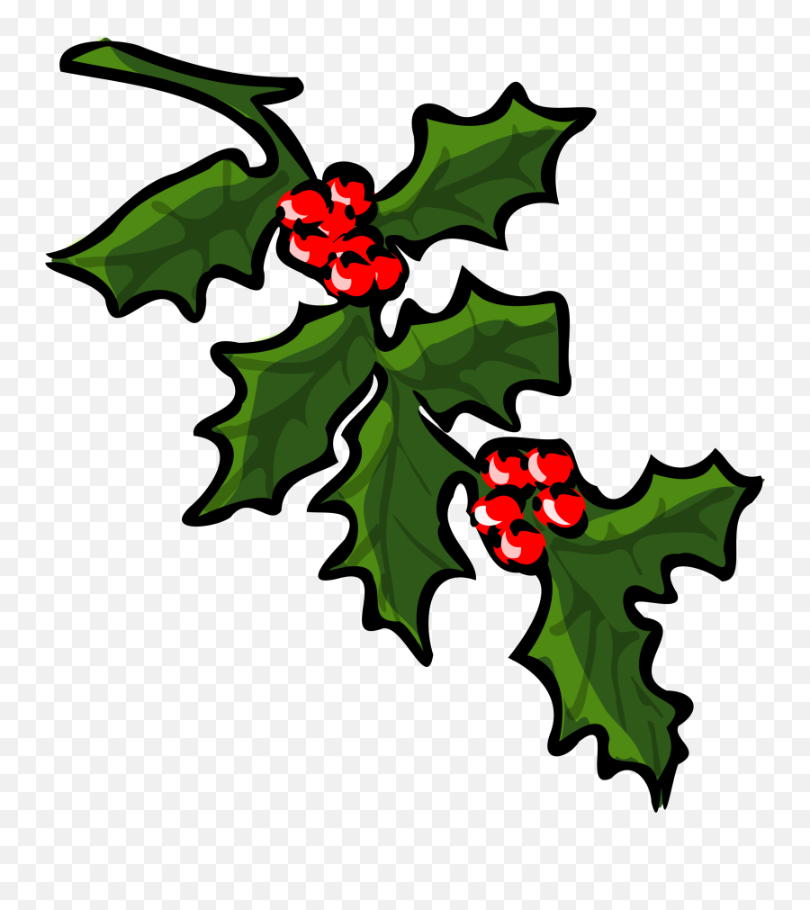 Holly Berries Christmas - Christmas Holly Clip Art Png,Christmas Leaves Png