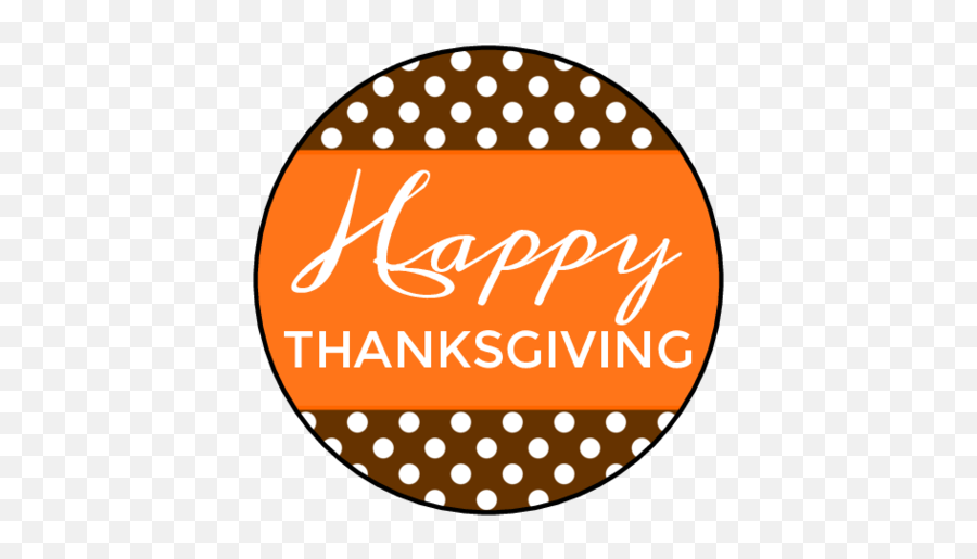 Happy Thanksgiving Polka Dot Label - Happy Thanksgiving Facebook Png,Happy Thanksgiving Png