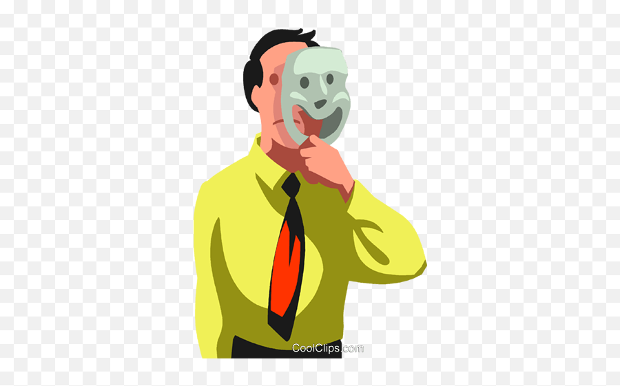 Businessman Hiding Behind A Mask Royalty Free Vector Clip - Hiding Behind A Mask Clipart Png,Disguise Png