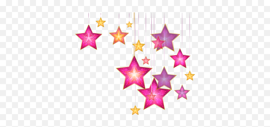Hanging Stars Png - Topo De Bolo Despedida,Pink Star Png