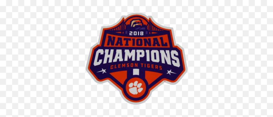 Clemson 2018 National Champions Vinyl - Clemson Tiger Paw Png,Clemson Logo Png