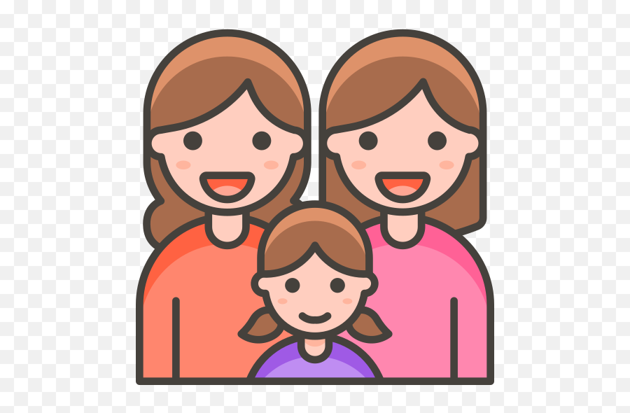 Family Woman Girl Free Icon Of 780 Vector Emoji - Familia Emoji Png,Free Girl Icon