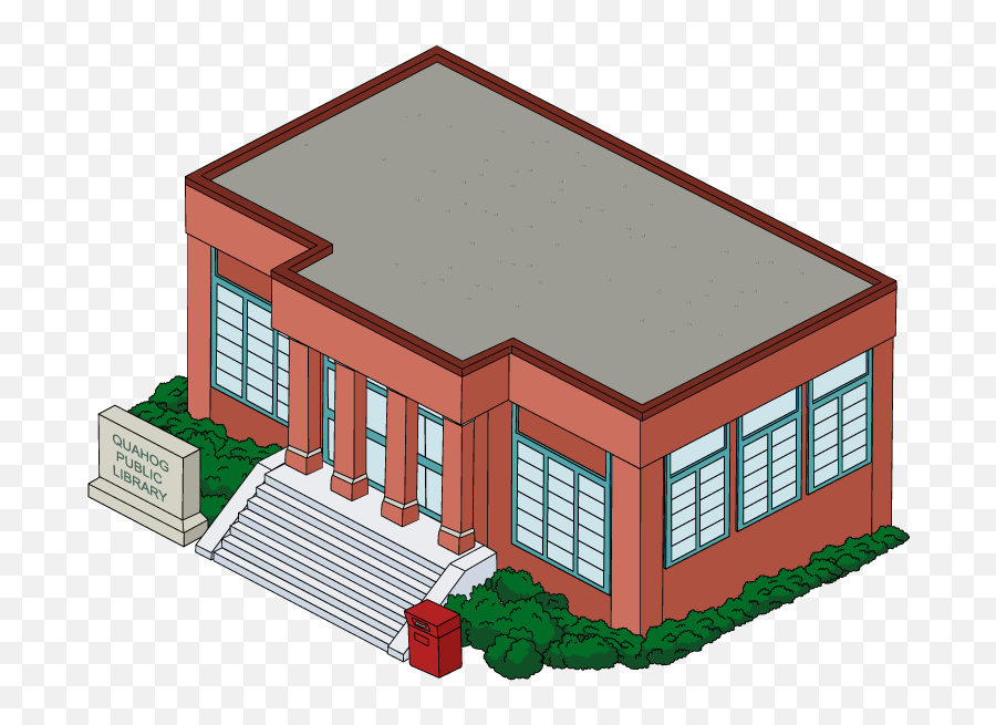 Download Hd Building Quahog Public Library - Family Guy Family Guy Brick Building Png,Family Guy Icon