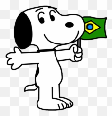 Snoopy With Brazil Flag - Transparent png