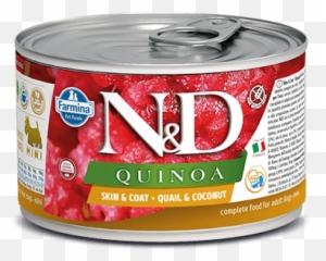 Farmina Nu0026d Quinoa Skin U0026 Coat Quail Coconut Adult Dog Mini Wet Food 140 G - Farmina Png,Quail Png