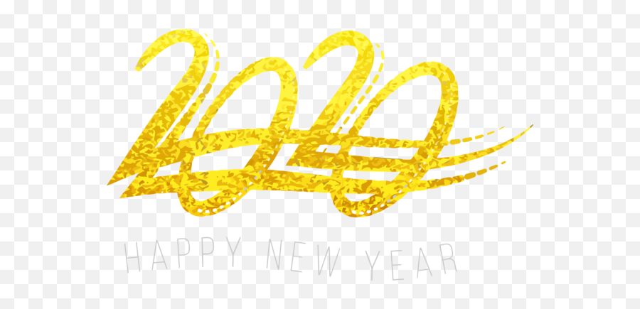 Download Happy New Year 2020 Text Yellow Font For Holiday Hq - Png Happy New Year 2020,Happy New Years Png